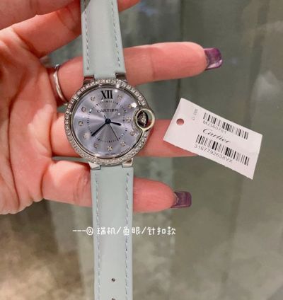 Cartier Ballon Bleu 33MM Quartz Light Blue Dial Round Watch